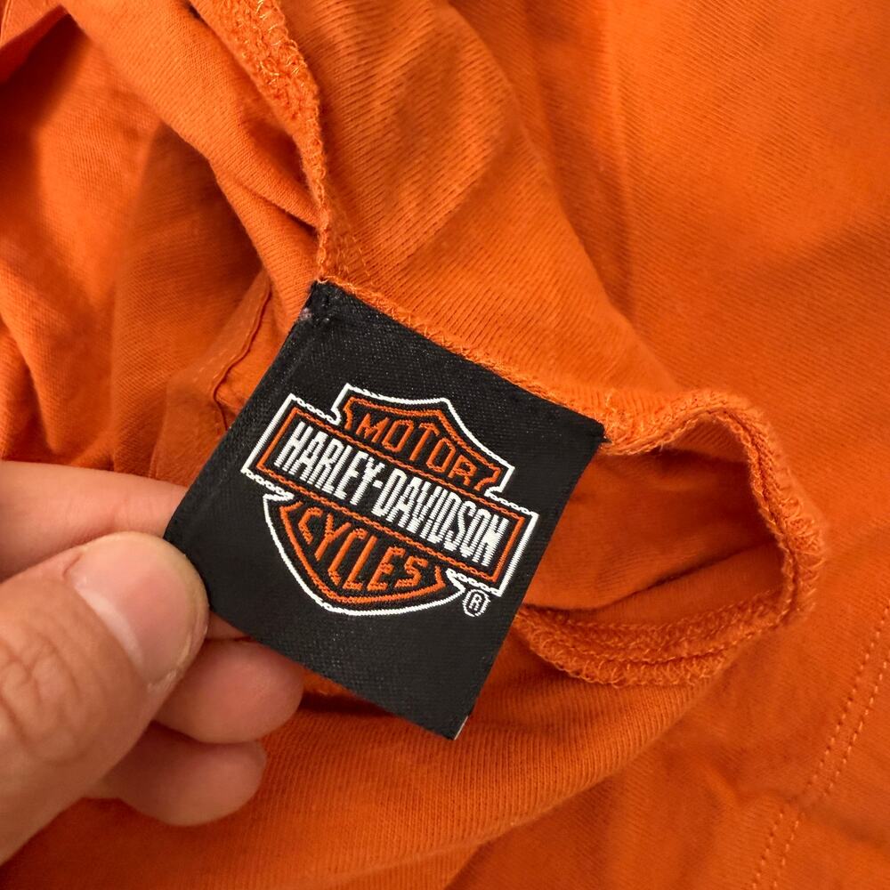 Harley Davidson Womens M Embroidered Orange Halter Top Shelf Bra York, PA - Picture 7 of 8
